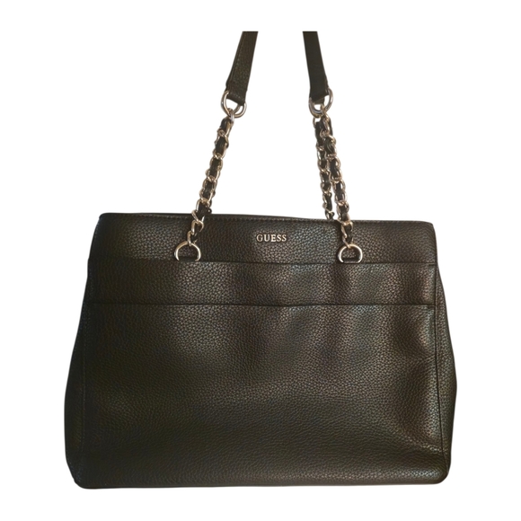 GUESS Katiana Chain Strap Girlfriend Shoulder Bag Black - Picture 1 of 16